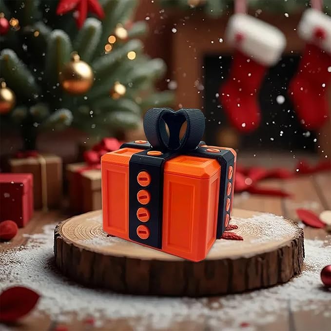 The Prank Box Funny Christmas Gifts Box Annoying Hilarious Screw Challenge with Surprise 3D Printed Screw Gifts Boxes Ideal for Birthday, Christmas (Orange and black)
