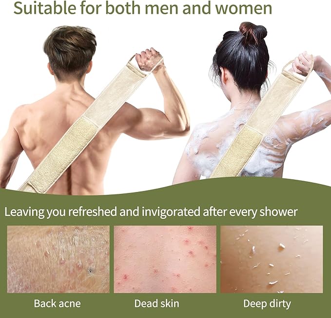 Natural Loofah Back Scrubber for Women(1Pack),Exfoliating Bath Luffa Sponge Made from Organic Loofa for Daily Shower