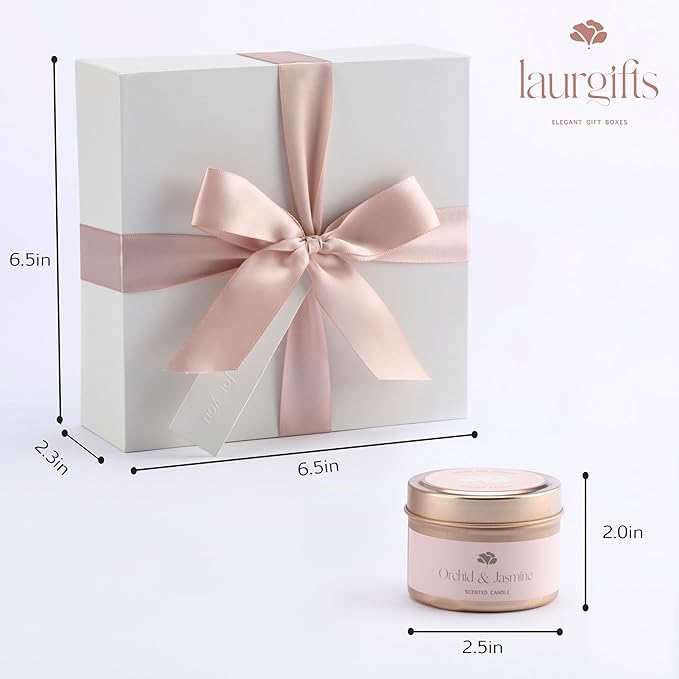 Birthday Gifts for Women – Luxury Bath Sets & Self Care Box – Christmas Gifts for Women – Small Orchid & Jasmine Spa Basket for Mom, Sister, or Friend