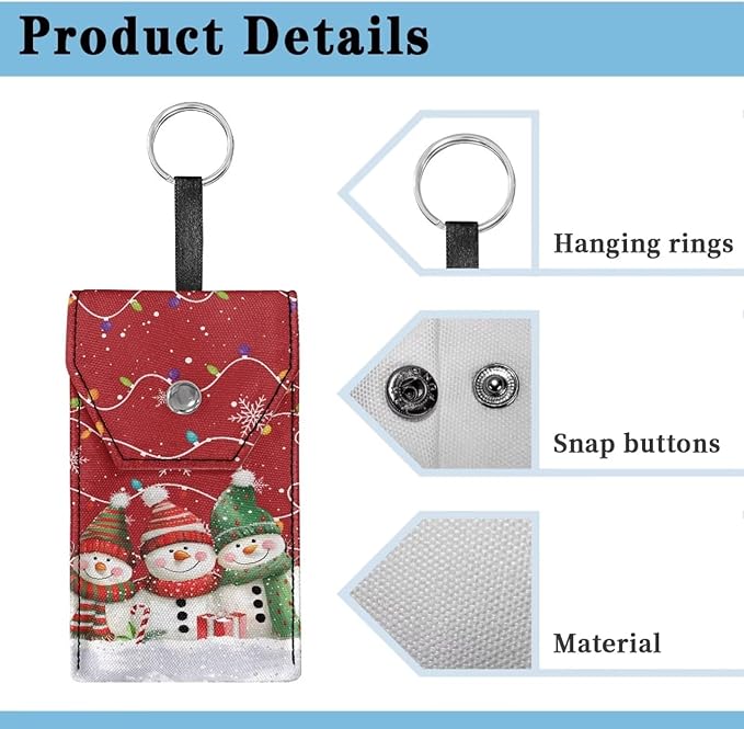 Portable Tissues Bag Paper Holder Snowman Lightweight Reusable Purse Tissue Holder for Travel Office Daily