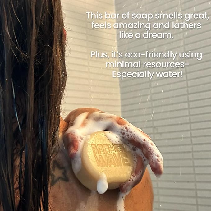 Broken Wave Natural Bar Soap for Women and Men | Hydrating, Vegan, Cruelty-Free Bar Soap | Coconut Lemongrass & Papaya Scent | Sulfate, Paraben & Plastic-Free Body Soap for Soft & Smooth Skin | 2-Pack