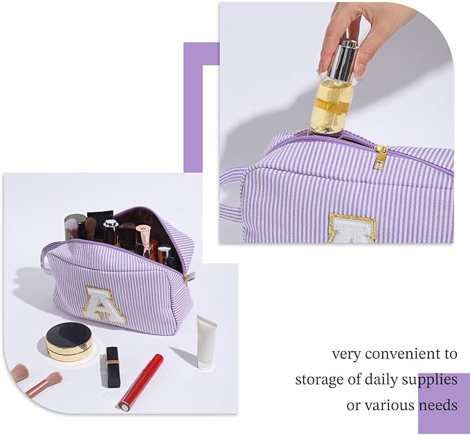 YOOLIFE Teacher Appreciation Gifts - Personalized Monogram Initial Makeup Bags for Women