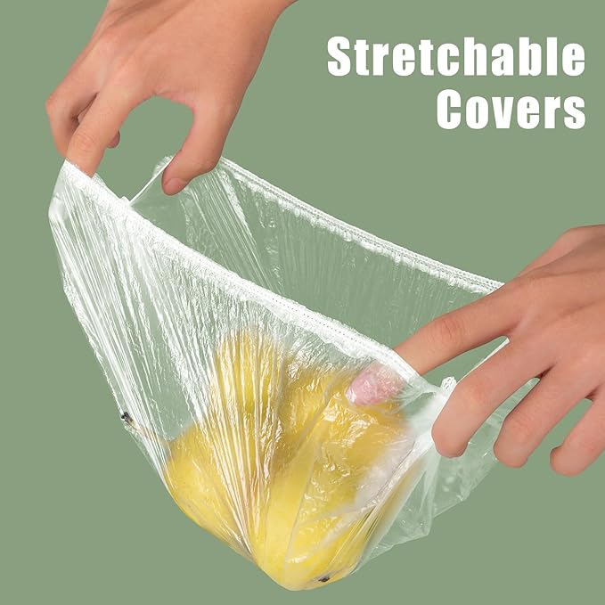 Fresh Keeping Bags, 300pcs Food Covers, Reusable Elastic Food Storage Covers, Plastic Sealing Elastic Stretch Adjustable Bowl Lids, Universal Kitchen Wrap Seal Bags