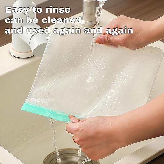 10 Pack Dishwasher reusable bags Silicone,BPA Free, Leakproof Freezer Bags, reusable silicone bags for Lunch Marinate Food Travel -10 Snack Bags