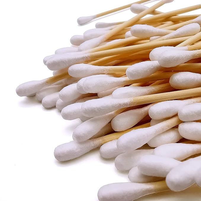 Bamboo Cotton Swabs, Biodegradable Wood Cotton Buds 1000pcs