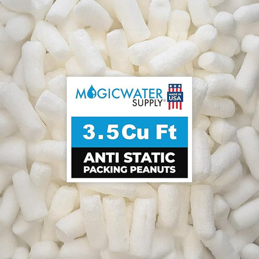 MagicWater Packing Peanuts for Shipping - 3.5 Cu Ft - Bio Tube Recycled Compostable & Biodegradable Void Filler - Cushion for Shipping Packaging - Dust-Free & Abrasion Resistant - Non Styrofoam