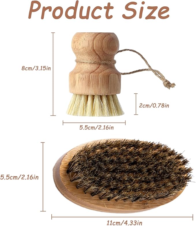 2 PCS Potato Brush, Vegetable Scrubber Brush for Food, Compact Kitchen Brush for Potatoes, Carrots and Fruits, Effortless Cleaning with Sturdy Bristles, Ideal for Home Cooks and Chefs