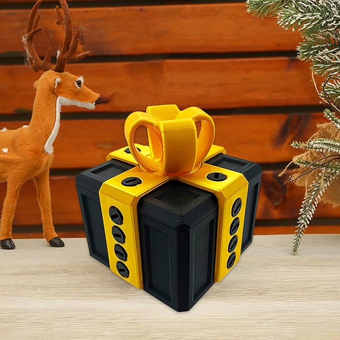 The Prank Box Funny Christmas Gifts Box Annoying Hilarious Screw Challenge with Surprise 3D Printed Screw Gifts Boxes Ideal for Birthday, Christmas (Black and yellow)