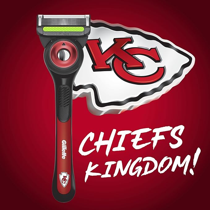 Gillette Labs Special NFL Chiefs Edition Shaving Razor for Men - 1 Handle, 1 Razor Blade Refill, Perfect for Game Day Grooming, GilletteLabs with Exfoliating Bar