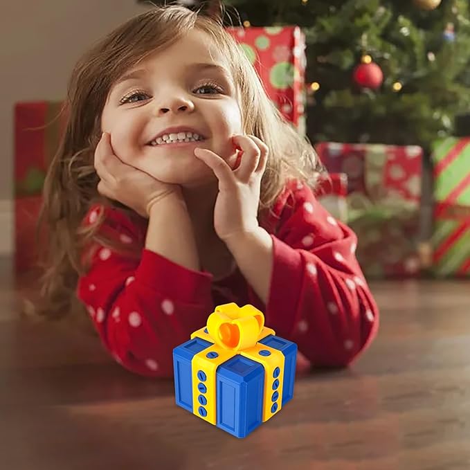 The Prank Box Funny Christmas Gifts Box Annoying Hilarious Screw Challenge with Surprise 3D Printed Screw Gifts Boxes Ideal for Birthday, Christmas (Blue and yellow)