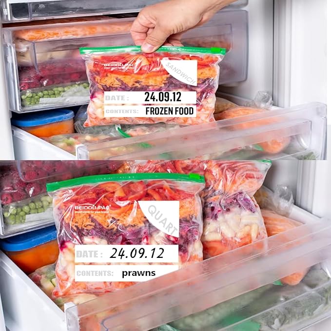 Combo Slider Storage Bags, 350 Count Resealable Variety Pack with Organizer, Reclosable Clear Plastic Snack, Sandwich, Quart,Gallon Size Bags (Variety Pack)