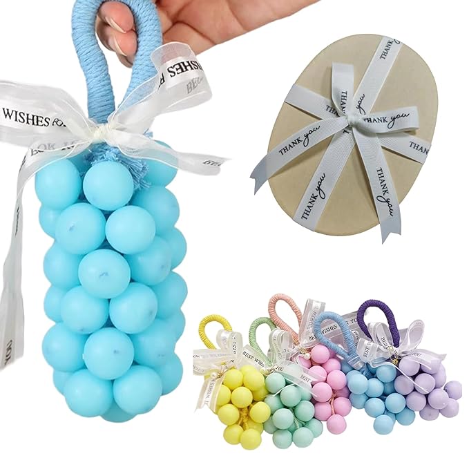 Handmade Grape Soap on a Rope, Natural Cold Process Cluster Soap Bar for Hand Wash and Bath, Decorative & Long Lasting Fragrance, Gift Set for Women Men (1, D)