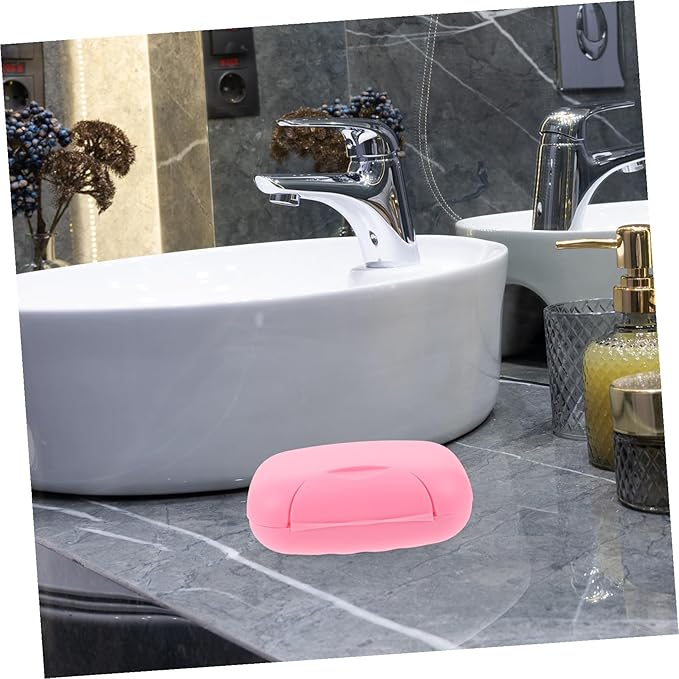 DOITOOL Portable Soap Dish Container Large Pink with Lock Leakproof PP Plastic Travel Soap Case for Camping Hiking Bathroom Organizer