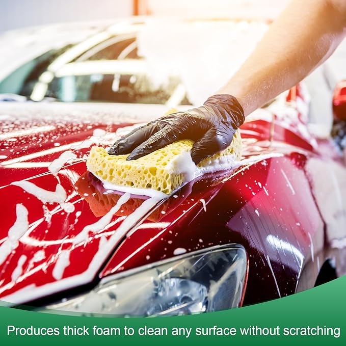 6-Pack Kitchen Sponges, Condense Eco Cellulose Non-Scratch Scrub Heavy Sponge for Kitchen/Household/Bathroom, Clean Tough Messes Dish Scrubber [Blue]