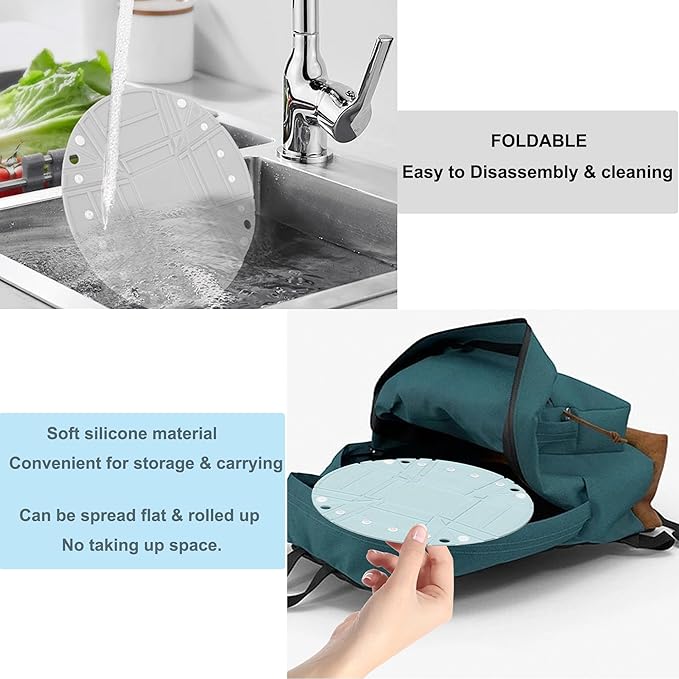 Camping Bowl Collapsible Silicone Bowl Portable Camping Tableware Folding Picnic Bowl for Travel Camping Fridge Food Storage