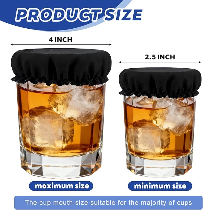 12 Pack Reusable Cup Covers for Alcohol Protection,Washable Elastic Drink Protector for Women,Party & Nightclub Safety Essentials