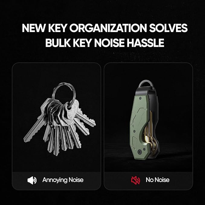Compact Metal Aluminum Key Organizer, Minimalist Innovative Keyholder-Car Key Chain, Smart KeyChains Key Case up to 6 Keys