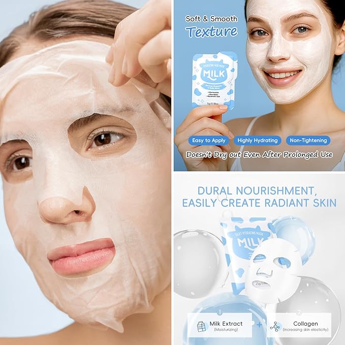 Milk Skincare Set, Travel Size Milk Skin Care Products Skin Care For Teens 10-12 (Milk Set D)