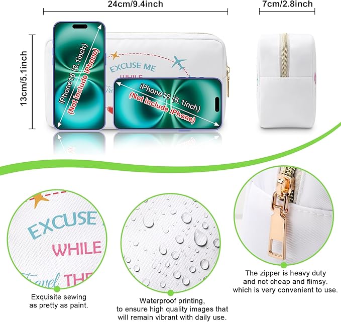 Funny Travel Gifts for Women Makeup Bag Travel Lovers Gifts Flight Travel Gift Vacation Gifts for Travel Lovers Sister Mom Travelers Cosmetic Bag Girls Trip Gift Birthday Mothers Day Gift Travel Pouch
