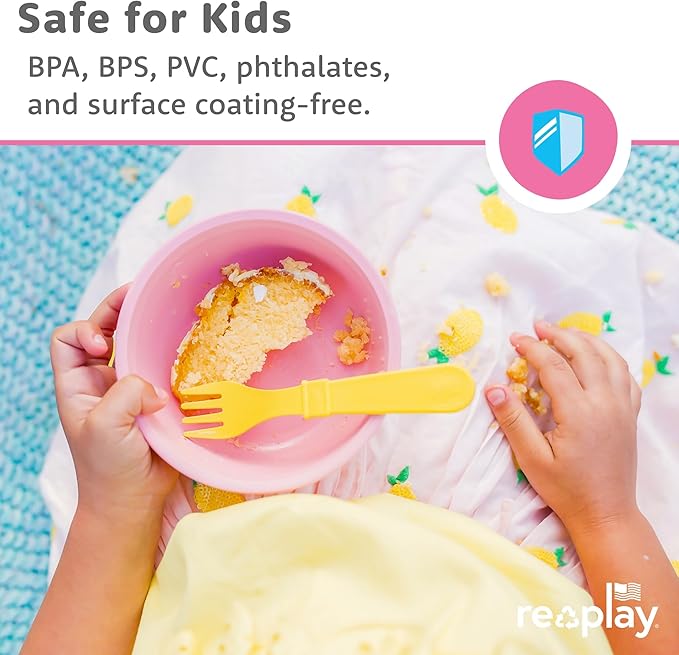 Re-Play 12 oz. Toddler Bowls Set of 4 - Kids Deep-Walled, Durable & Reusable Snack and Meal Bowls, Dishwasher & Microwave Safe, BPA-Free, Made in USA from Recycled Plastic, Easter