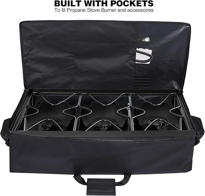 REDCAMP Camp Stove Carry Bag for 3 Burner Stove, Large Case for Three Burner Gas Grill Accessories, 40.5" L x 10" W x 17" H