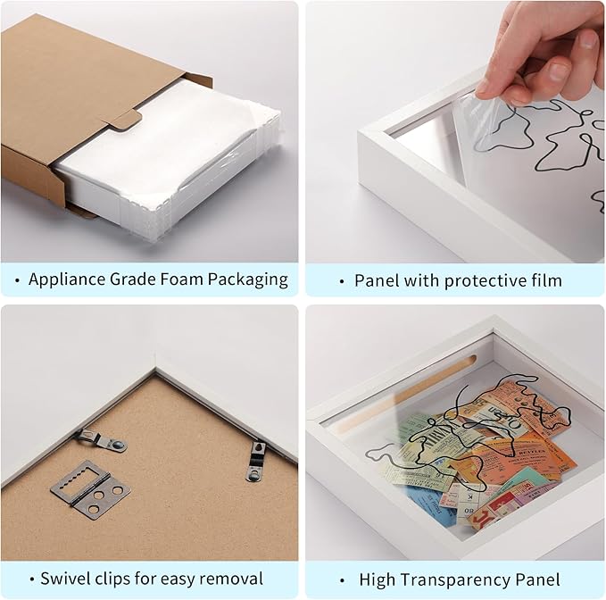 Travel Shadow Photo Keepsake Memory Box Ticket Keepsake Honeymoon Fund Box with Slot Frame Adventure Best Gift for Keepsake International Traveler Women Men People Who Travel Hiker Unique