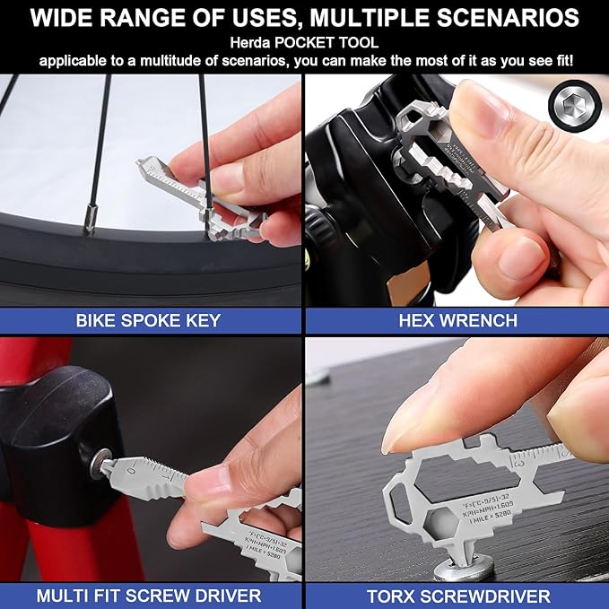 Herda Keychain Multitool – EDC Tool with 17+ Functions Gifts| Small Bottle Opener keychain with Screwdriver,Wrench,and Box Cutter for Travel,Outdoor,Everyday Use Stocking Stuffers Christmas–TSA Safe