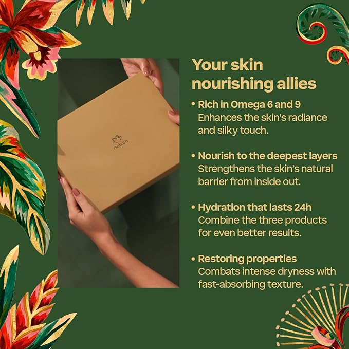 natura - Brazil Nut Deep Nourishing Holiday Gift Set – Triple-Phase Shower Oil 200 ml + Body Lotion 400 ml + Hand Cream 75 g – 100% Vegan, Rich in Omega 6 & 9, Deep Hydration & Radiance