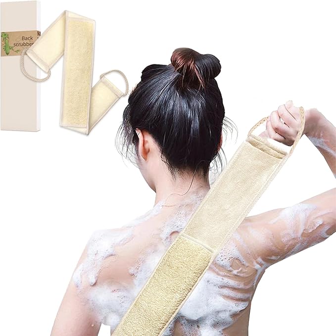 Natural Loofah Back Scrubber for Women(1Pack),Exfoliating Bath Luffa Sponge Made from Organic Loofa for Daily Shower