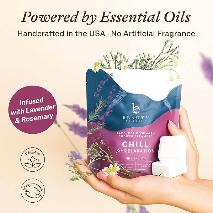 Shower Steamers Aromatherapy - USA Made with Natural Ingredients & Lavender Oil, Christmas Stocking Stuffers for Women, Wife & Mom, Large Stress Relief Shower Bombs, White Elephant Relaxing Spa Gifts