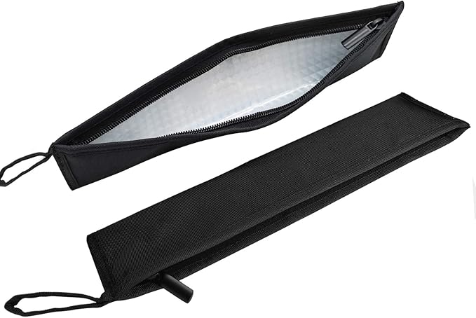 Aosbos Reusable Straws Carrying Case, Portable Small Pouch for Metal, Paper, Plastic, Silicone Disposable Straws, Stainless Steel Chopstick - Black