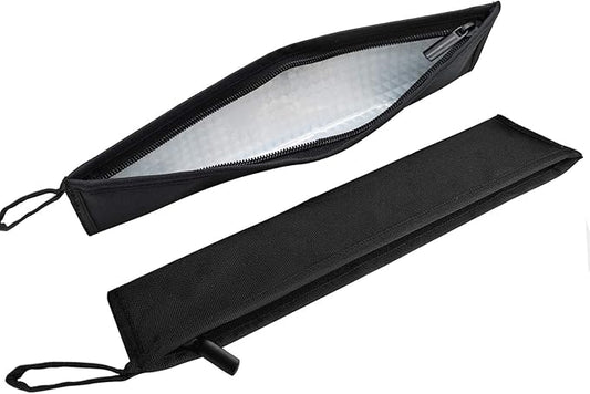 Aosbos Reusable Straws Carrying Case, Portable Small Pouch for Metal, Paper, Plastic, Silicone Disposable Straws, Stainless Steel Chopstick - Black