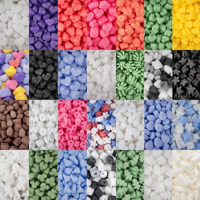 Magicwater Supply - .25 Cu Ft - Green Leaf Shaped Recycled Anti Static Packing Peanuts - Compostable & Biodegradable Cushion for Shipping - Dust-Free & Abrasion Resistant - Void Filler