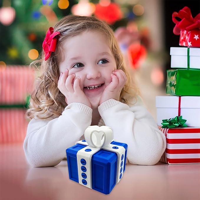 The Prank Box Funny Christmas Gifts Box Annoying Hilarious Screw Challenge with Surprise 3D Printed Screw Gifts Boxes Ideal for Birthday, Christmas (Blue and white)