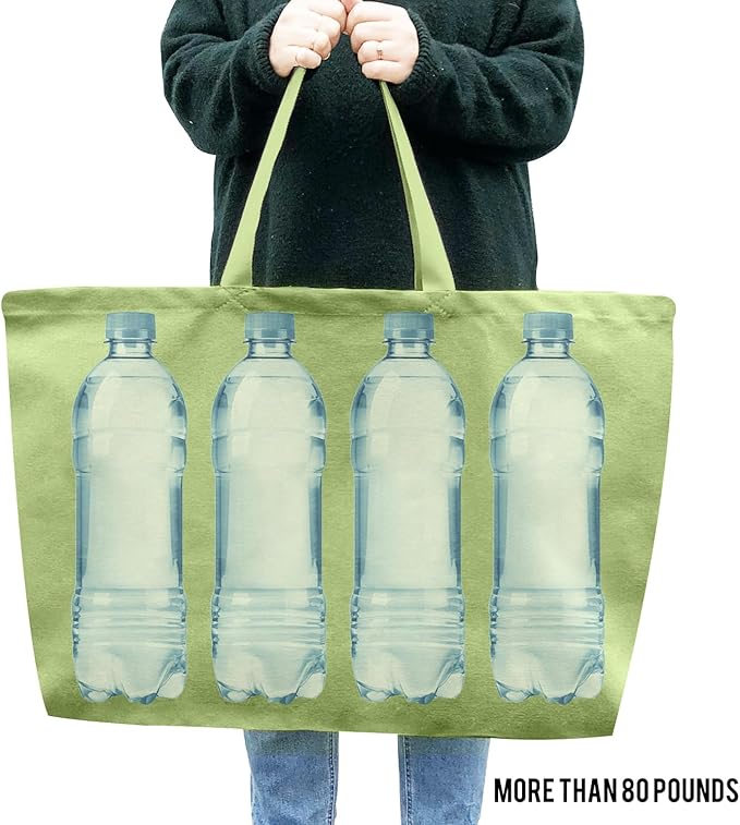 Large Canvas Tote Bag-Extra Big Shopping Beach Totes Bags Reusable Largest Grocery Plain Solid Bag 28"x8"x16"