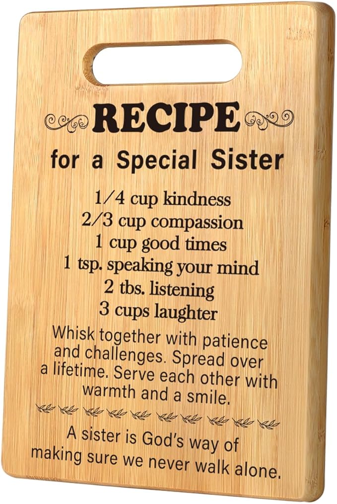 Christmas Birthday Gifts for Sister from Sisters, Gifts for Sister, Best Sister Ever Gifts for Big Sister from Brother Little Sister, Sisters Gifts for Women for A Special Sister Cutting Board