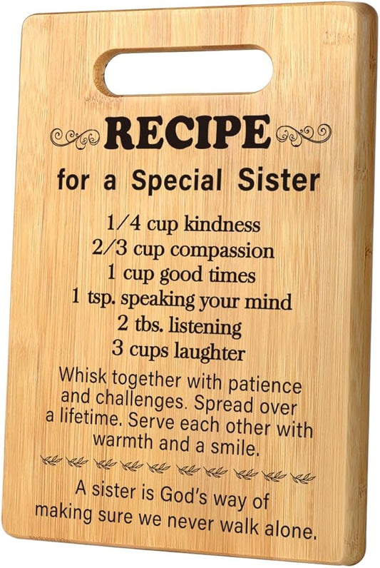 Christmas Birthday Gifts for Sister from Sisters, Gifts for Sister, Best Sister Ever Gifts for Big Sister from Brother Little Sister, Sisters Gifts for Women for A Special Sister Cutting Board