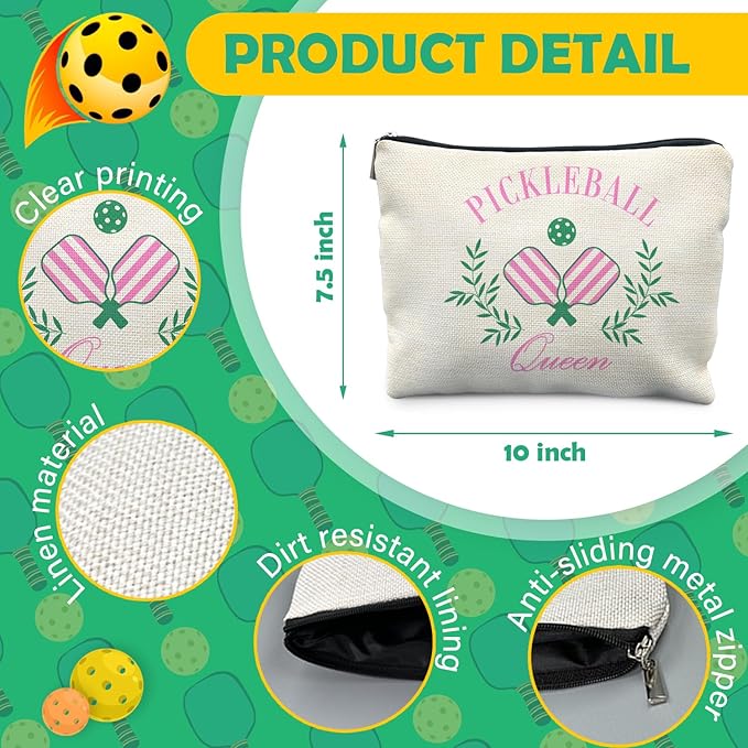 Pickleball Queen Makeup Bag, Pickleball Gifts for Women, Gifts for Pickleball Lovers, Pickleball Stuff, Pickleball Accessories for Women, Pickleball Cosmetic Bag Toiletry Bag
