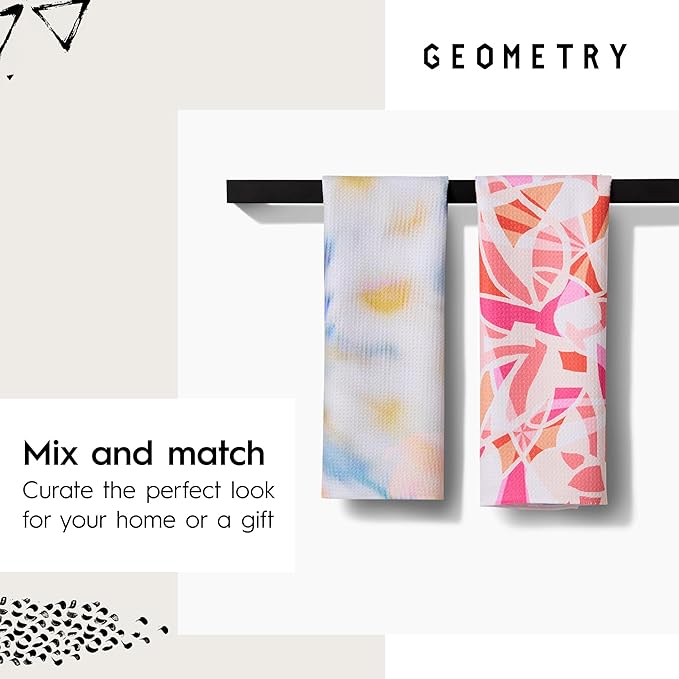 GEOMETRY Spring Kitchen Towels - Quick Dry Microfiber Cloth Spring & Summer Dish Towels for Kitchen Drying - Premium Quick Dry Towel - Soft Flora, 18" x 30" - 2-Pack