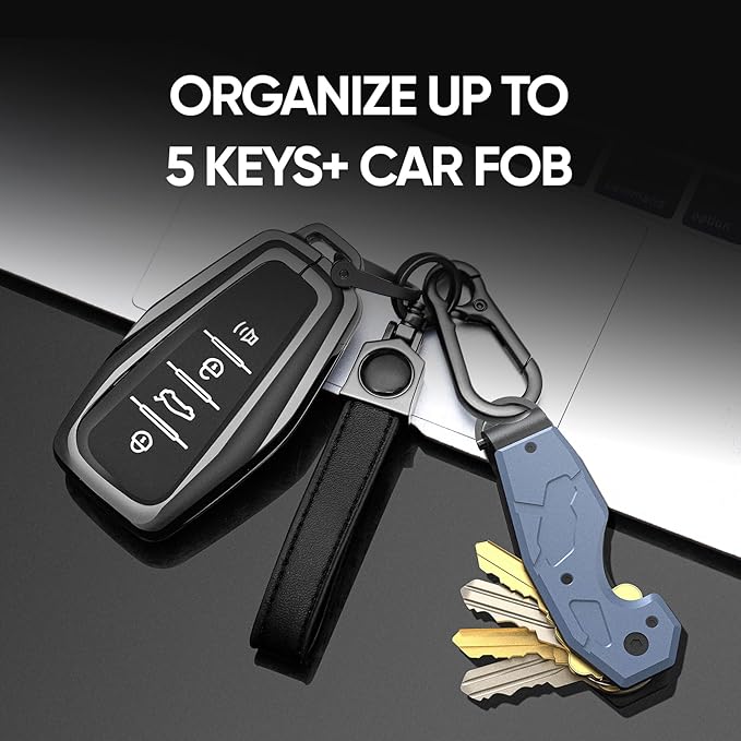 Compact Metal Aluminum Key Organizer, Minimalist Innovative Keyholder-Car Key Chain, Smart KeyChains Key Case up to 6 Keys