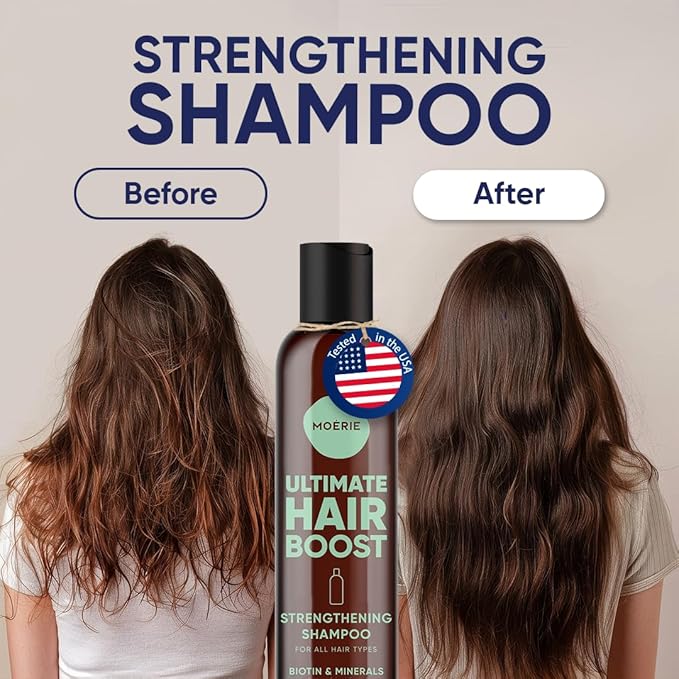 Moerie Ultimate Hair Growth Shampoo – For Longer, Thicker, Fuller Hair - Vegan Friendly Volumizing Hair Products – Paraben & Silicone Free – All Hair Types – Reverse Hair Loss – 8.45 fl oz, Triple Set