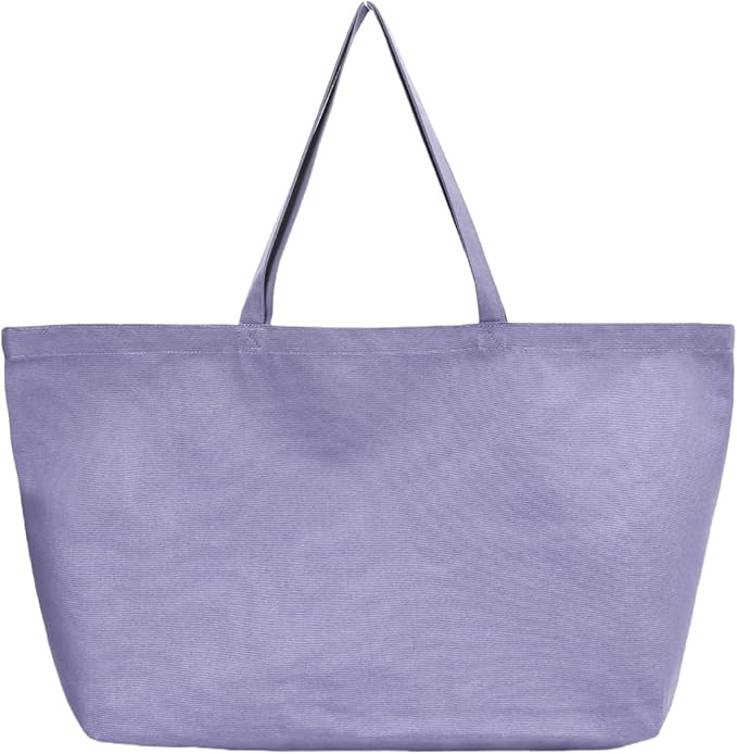 Large Canvas Tote Bag - Reusable Grocery Bag Foldable Heavy Duty Shopping Bag for DIY Art Crafts Painting Embroidery