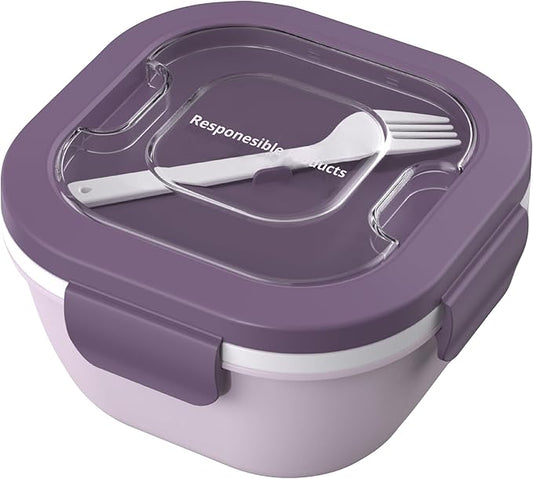 Responsible Products Leak Resistant Bento Box with Tableware for Adult - Teens, Insulated Lunch Box for Women - Men - Girls - Boys, BPA Free, Dishwasher Safe, Microwave Safe, Freezer Safe, 46 oz