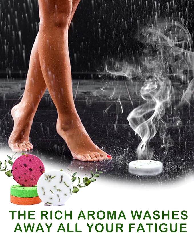 Shower Steamers Aromatherapy - 8 Pack Organic Shower Bombs with Natural Essential Oil, Self Care and Stress Relief Birthday/Home Spa/Christmas Stocking Stuffers/White Elephant Gifts for Women