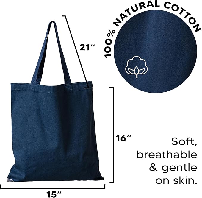 100% Cotton Tote Bag – Whosale Reusable Canvas Shopper for Events, Craft, Gift, Grocery, Promo Use