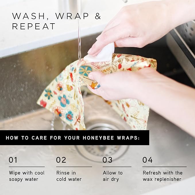 Reusable Beeswax Food Wrap Set| 5 Pack |