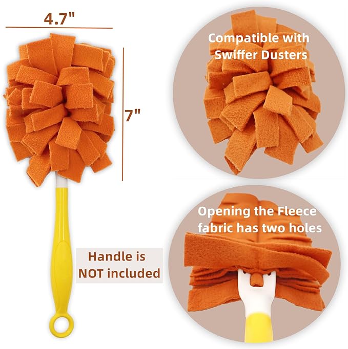 6 Layer Fleece Duster Refills for Swiffer Hand Duster, Zero Waste, Reusable and Washable Replacement Dusters for Cleaning Ceiling Fan Hardwoods (6 Pack-Multicolour-B)