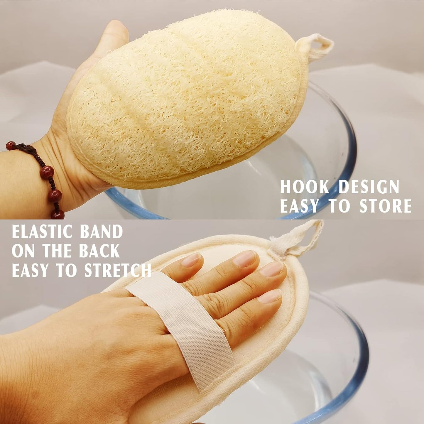 Natural Loofah Sponge Exfoliating Body Scrubber (3 Pack)