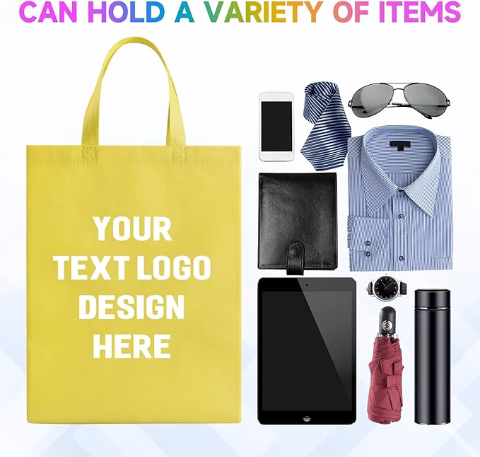 Custom Tote Bags with Your Logo, Personalized Reusable Shopping Bags for Shopping Business