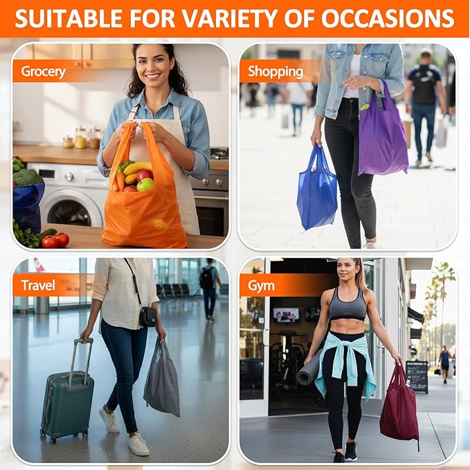 100 Pack Reusable Bags Bulk Foldable Shopping Bags Large Non Woven Tote Grocery Handbags with Handles for 50 Lbs Party Holiday Treat Favor (Colorful)